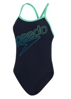 Speedo Hyperboom Turnback Swimsuit - True Navy/ Fake Green/ Pool -Speedo Store tumbnail 4b6f4418 a08f 40ab b520 b3ac2b511d5d