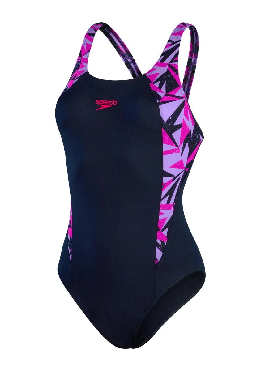 Speedo HyperBoom Splice Muscleback Swimsuit - True Navy/ Berry/ Miami Lilac 6 Speedo HyperBoom Splice Muscleback Swimsuit - True Navy/ Berry/ Miami Lilac - Image 4