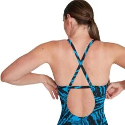 Speedo Allover Fixed Crossback Swimsuit - Black/ Pool -Speedo Store tumbnail 52533191 c0e6 4e99 9038 72abaa9b4912