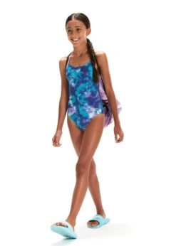Speedo Girl's Allover Digital Lane Line Back Swimsuit - Shimmers In The Night -Speedo Store tumbnail 52e4b777 fa72 4d58 93a9 4433dae71299