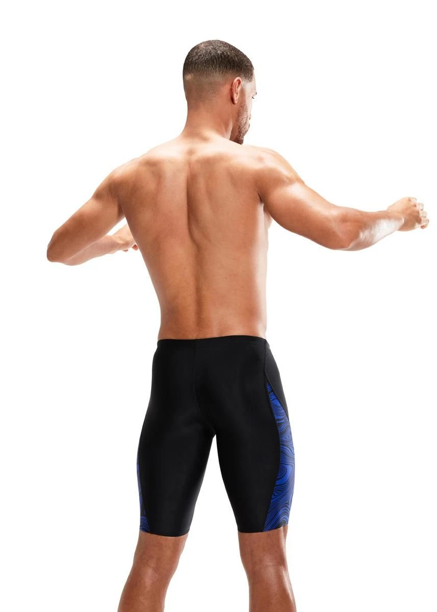 Speedo Allover V-Cut Jammer - Black/ Chroma Blue 3 Speedo Allover V-Cut Jammer - Black/ Chroma Blue