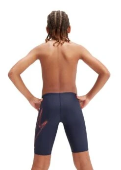 Speedo Boys Hyper Boom Logo Placement Jammer - True Navy/Volcanic Orange