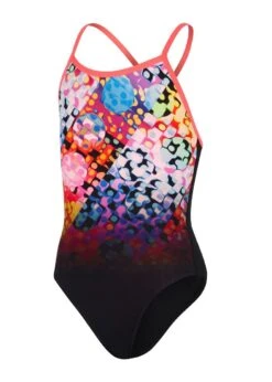 Speedo Girl's Polka Melt Placement Vback Swimsuit - Black/ Red/ Ultraviolet/ Adriatic/ Yellow -Speedo Store tumbnail 5d2a1cc9 55a1 4c29 beb0 cd9268d1451a