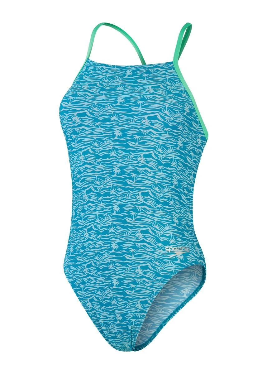 Speedo Allover Digital Lattice Back Swimsuit - Sundown Shores 9 Speedo Allover Digital Lattice Back Swimsuit - Sundown Shores - Image 7