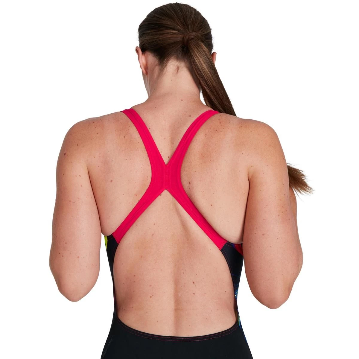 Speedo Placement Digital Powerback Swimsuit - Black/ Magenta/ Blue/ Yellow 6 Speedo Placement Digital Powerback Swimsuit - Black/ Magenta/ Blue/ Yellow - Image 4