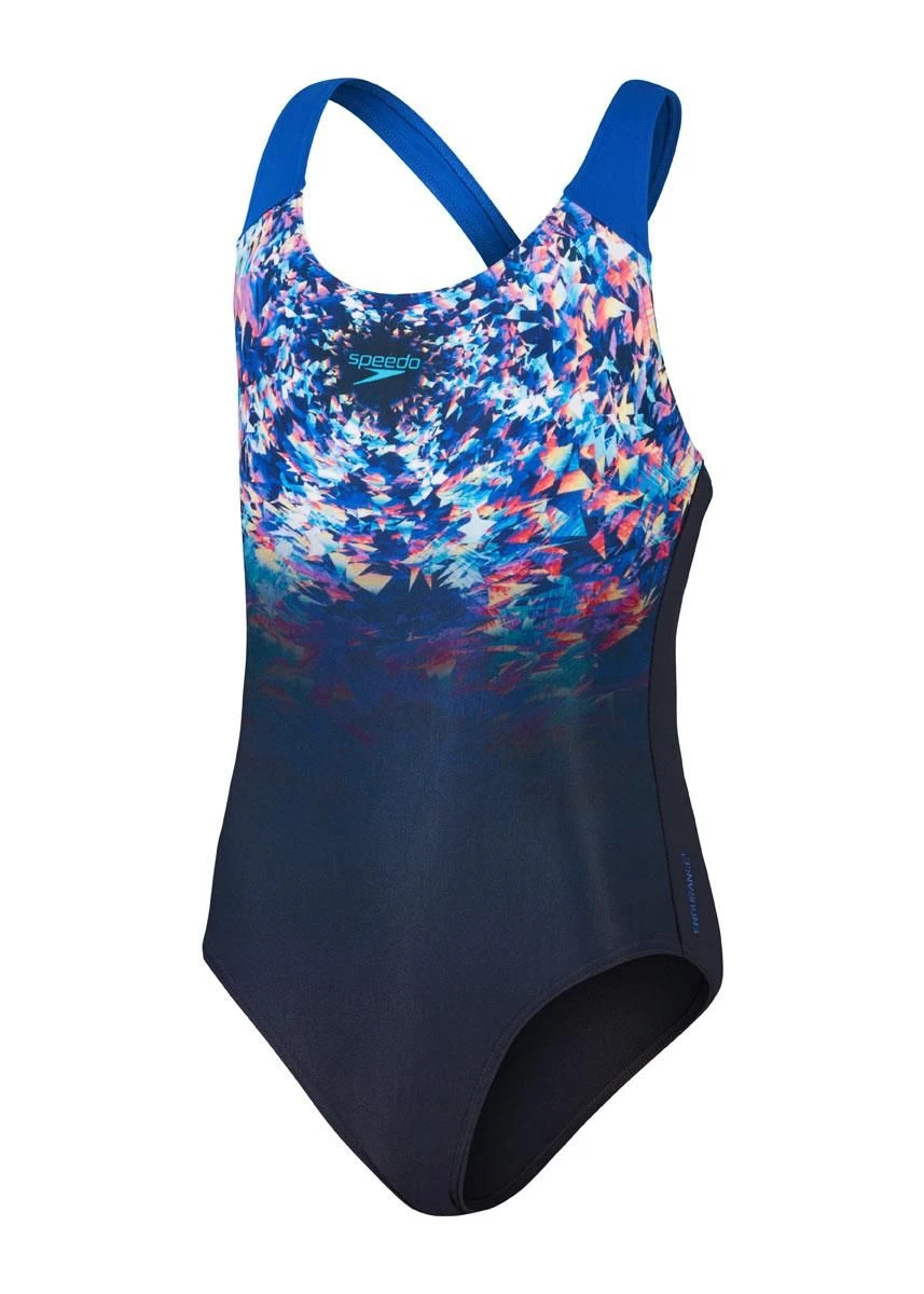 Speedo Girls Digital Placement Splashback Swimsuit - True Navy / Cobalt Pop / Hypersonic Blue / Orchid Shine / Flamingo Pink 5 Speedo Girls Digital Placement Splashback Swimsuit - True Navy / Cobalt Pop / Hypersonic Blue / Orchid Shine / Flamingo Pink - Image 3