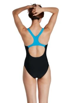 Speedo Medley Logo Medalist Swimsuit - Black/ Pool
