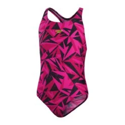 Speedo Girl's HyperBoom Logo Medalist Swimsuit - Black/ Electric Pink/ Ecstatic -Speedo Store tumbnail 7846e6e9 389a 4ace a459 f0670dd56bdf
