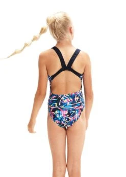 Speedo Girl's Digital Allover Leaderback Swimsuit - True Navy/ Black/ Blue Flame/ Rose Violet/ Bright Yellow -Speedo Store tumbnail 78ccc194 db06 4e8e aab0 11191a524629