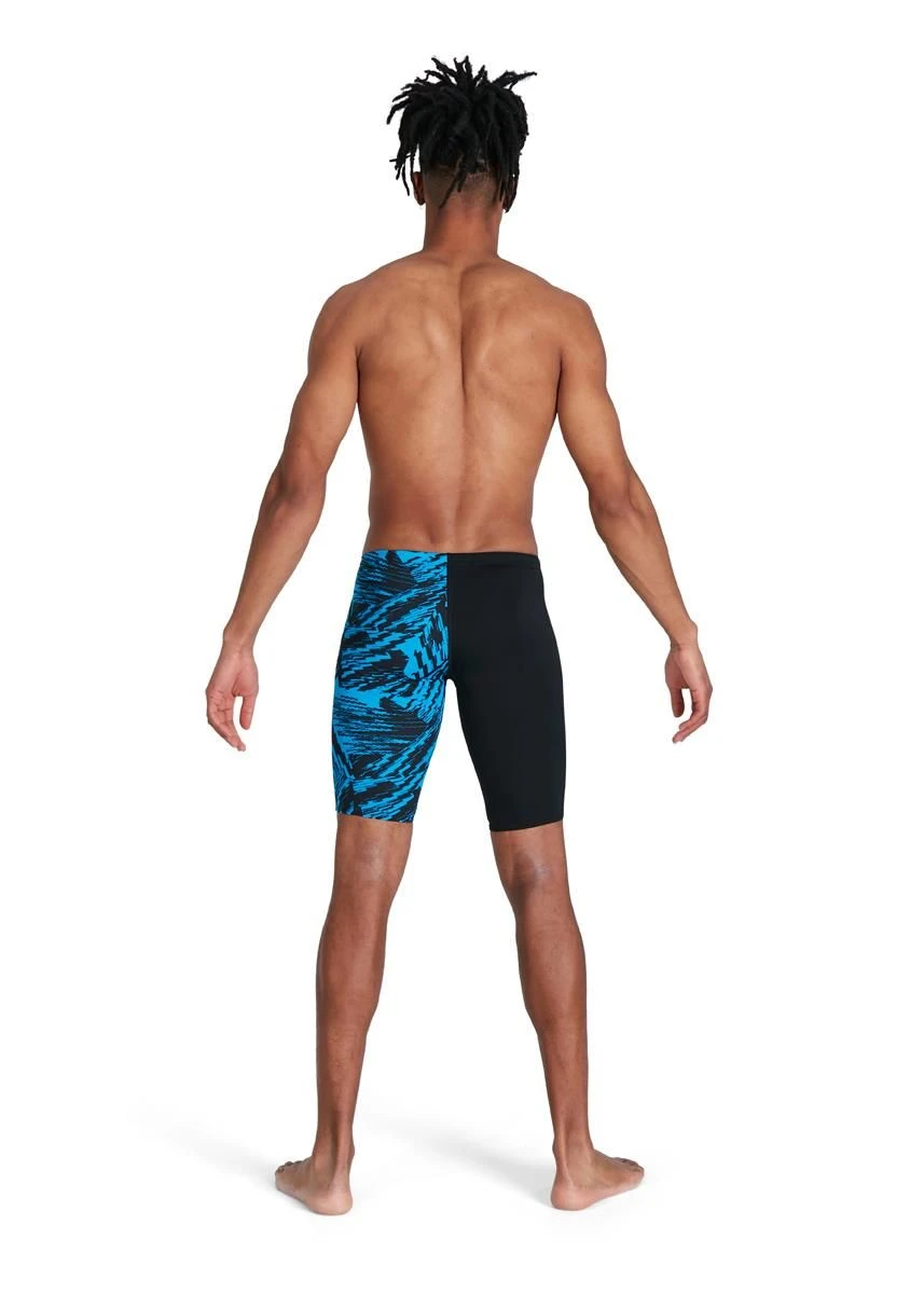 Speedo Allover V-Cut Jammer - Black/ Pool 4 Speedo Allover V-Cut Jammer - Black/ Pool - Image 2
