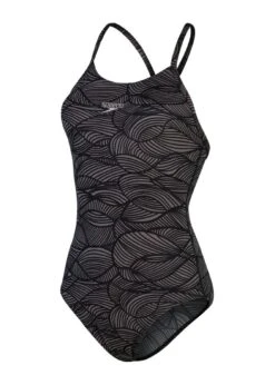 Speedo Allover Fixed Crossback Swimsuit - Black/ USA Charcoal -Speedo Store tumbnail 7cca2deb 47e6 4219 a68d 8044d3ee36dc