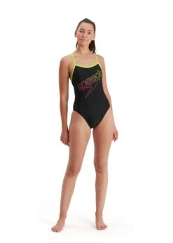 Speedo Boom Logo Turnback Swimsuit - Black/ Lime/ Pink 33 Speedo Boom Logo Turnback Swimsuit - Black/ Lime/ Pink -Speedo Store tumbnail 8151cdb1 85ba 465d 9057 9cbefb0ebb7d
