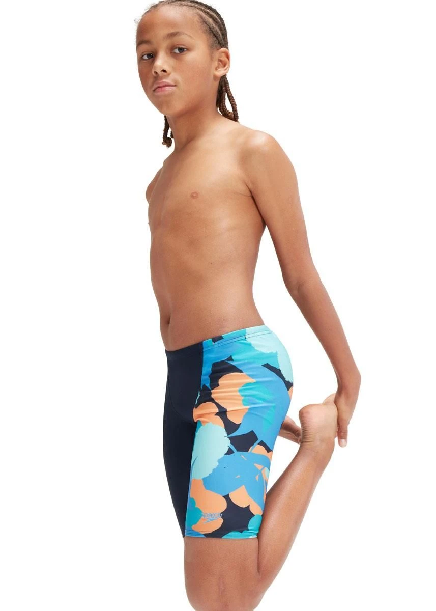 Speedo Boys Digital Allover V-Cut Jammer - True Navy/Baja Blue/ Apricot Jam/Mystic/Marine Blue 4 Speedo Boys Digital Allover V-Cut Jammer - True Navy/Baja Blue/ Apricot Jam/Mystic/Marine Blue - Image 2