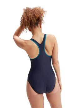SPEEDO HYPERBOOM RACERBACK SWIMSUIT - BLACK / OCEAN DEPTHS