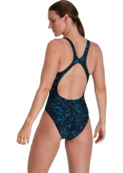 Speedo Allover Recordbreaker Swimsuit - Black/ Nordic Teal -Speedo Store tumbnail 91945f82 3443 4053 b050 888f130b2a09