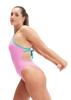 Speedo Solid Tie Back Swimsuit - Candy Vibe/Fluo Arctic -Speedo Store tumbnail 91fabcde 3b83 4ee5 aefc a8e33f230340