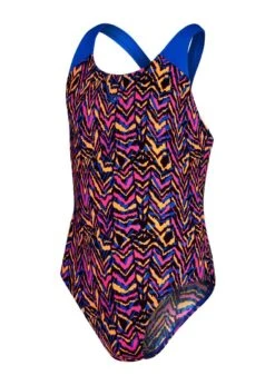 Speedo Girl's Allover Splashback Swimsuit - Black/ Blue Flame/ Boost Orange/ Rose Violet 9 Speedo Girl's Allover Splashback Swimsuit - Black/ Blue Flame/ Boost Orange/ Rose Violet -Speedo Store tumbnail 94078765 e157 4eaa bdeb 141651b255a7