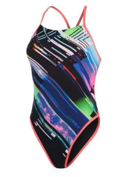 Speedo Glitchzone Placement Ribbonback Swimsuit - Black/ Multi -Speedo Store tumbnail 967dfb2a d1f5 42c3 8565 7e2c583db292