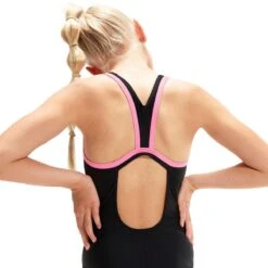 Speedo Girl's HyperBoom Placement Flyback Swimsuit - Black/ Taffy Pink -Speedo Store tumbnail ab44121e bb8c 48b1 aed1 717891174ecd