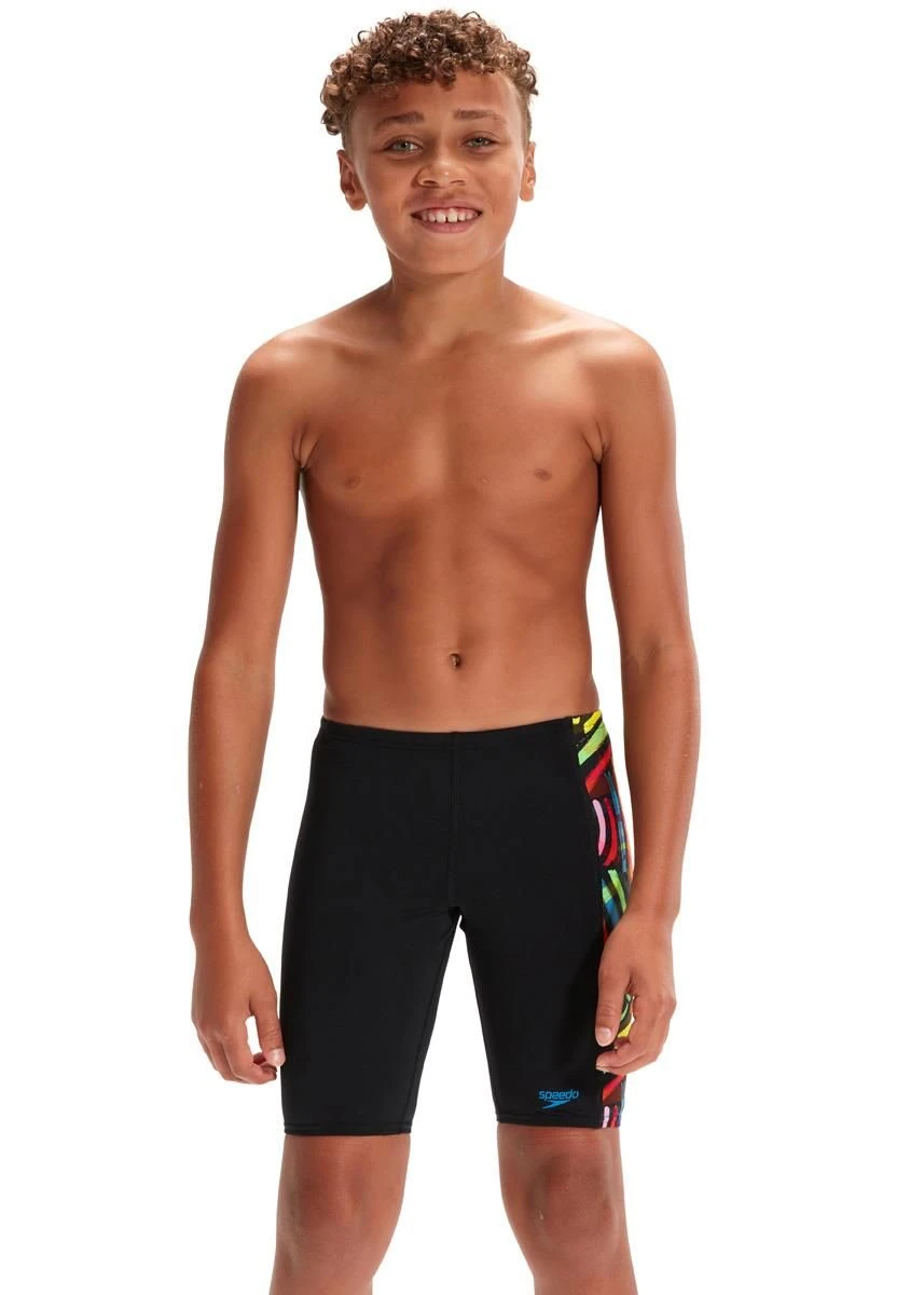 Speedo Boy's Digital Placement Jammer - Black/ Volcanic Orange/ Fluo Green/ Bright Yellow/ Lapis 4 Speedo Boy's Digital Placement Jammer - Black/ Volcanic Orange/ Fluo Green/ Bright Yellow/ Lapis - Image 2