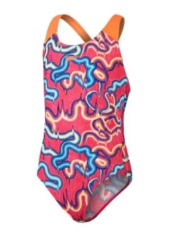 SPEEDO GIRLS ALLOVER SPLASHBACK SWIMSUIT - ELECTRIC PINK / COBALT POP /LEMON DRIZZLE / MARINE BLUE / VOLCANIC ORANGE