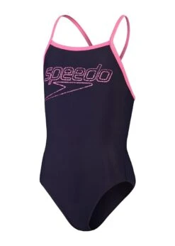 Speedo Girls Logo Thinstrap Muscleback Swimsuit - True Navy / Candy Vibe -Speedo Store tumbnail b44dc3d7 7b94 4e95 b807 6d9d84cd8f30