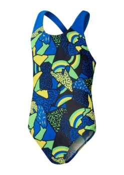 Speedo Girl's Allover Splashback Swimsuit - Black/ Blue Flame/ Bright Yellow/ Fluo Green -Speedo Store tumbnail b7a5a47b bc0b 4fcd b876 34a4add844df