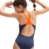 SPEEDO GIRLS DIGITAL PLACEMENT SPLASHBACK SWIMSUIT - TRUE NAVY / VOLCANIC ORANGE / COBALT POP / LEMON DRIZZLE / MARINE BLUE