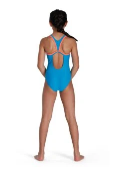 Speedo Girl's Boom Logo Placement Flyback Swimsuit - Pool/ Siren Red