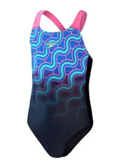 Speedo Girl's Digital Placement Splashback Swimsuit - True Navy/ Rose Violet/ Blue Flame/ Bright Yellow/ Lapis Blue -Speedo Store tumbnail c940d0b3 d471 4289 a4c8 73050b4658e4