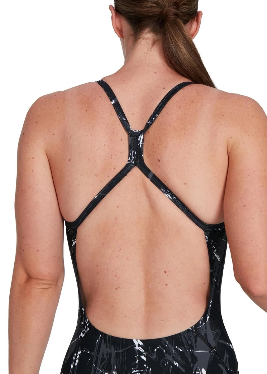 Speedo Allover Rippleback Swimsuit - Black/ USA Charcoal/ White 7 Speedo Allover Rippleback Swimsuit - Black/ USA Charcoal/ White - Image 5