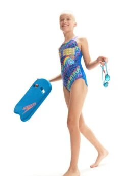 Speedo Girl's Digital Placement Splashback Swimsuit - Blue Flame/ Miami Lilac/ Bright Yellow/ Fluo Green/ Lava Red -Speedo Store tumbnail d5f92835 5195 487c bb20 ff41a4ba0276