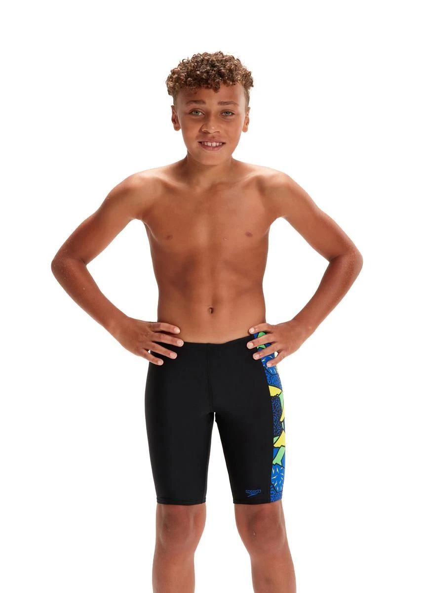 Speedo Boy's Digital Placement Jammer - Black/ Blue Flame/ Bright Yellow/ Fluo Green 4 Speedo Boy's Digital Placement Jammer - Black/ Blue Flame/ Bright Yellow/ Fluo Green - Image 2