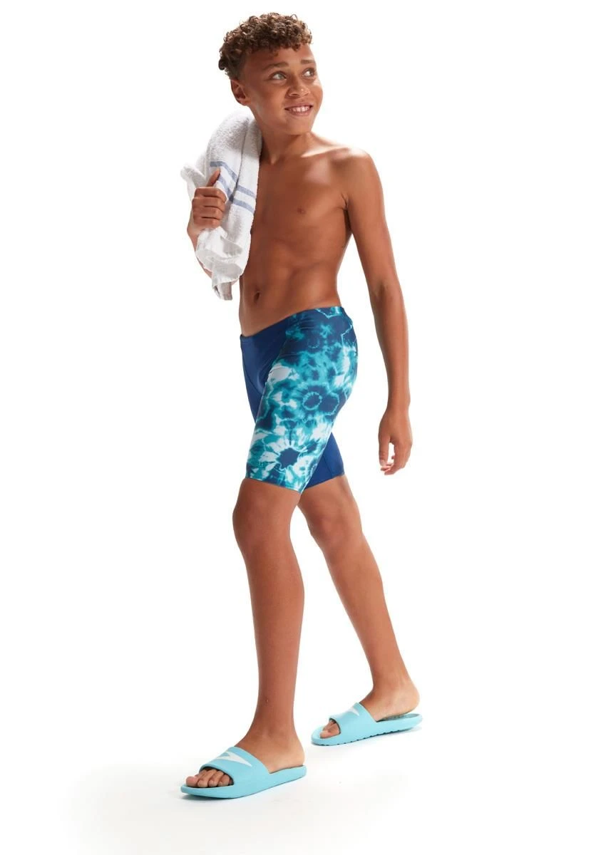 Speedo Boy's Digital Allover V-Cut Jammer - Ammonite Blue/ Blue Tack/ Aquarium 5 Speedo Boy's Digital Allover V-Cut Jammer - Ammonite Blue/ Blue Tack/ Aquarium - Image 3
