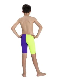 Speedo Boy's Fastskin Junior Endurance+ High Waisted Jammer - Violet / Fluo Yellow