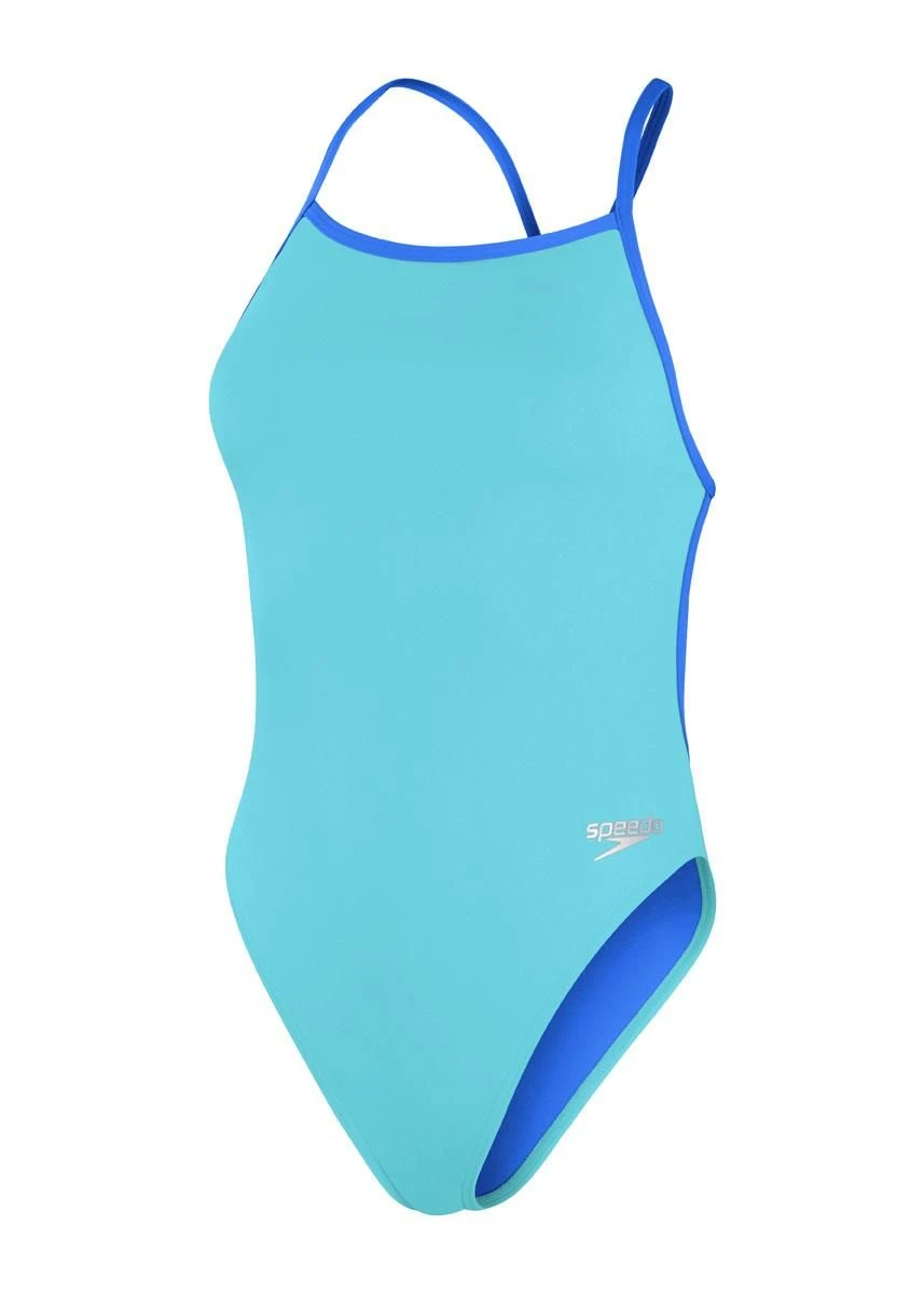 Speedo Solid Vback Swimsuit - Fluo Arctic/True Cobalt 6 Speedo Solid Vback Swimsuit - Fluo Arctic/True Cobalt - Image 4