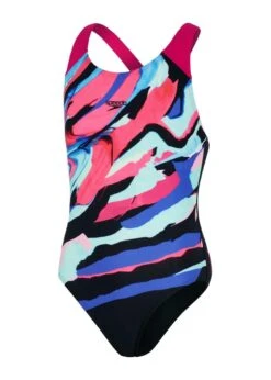 Speedo Girl's Digital Placement Splashback Swimsuit - Black/ Pink/ Pool/ Blue -Speedo Store tumbnail e51f44b4 482d 49e5 a3b9 31e685090bfa