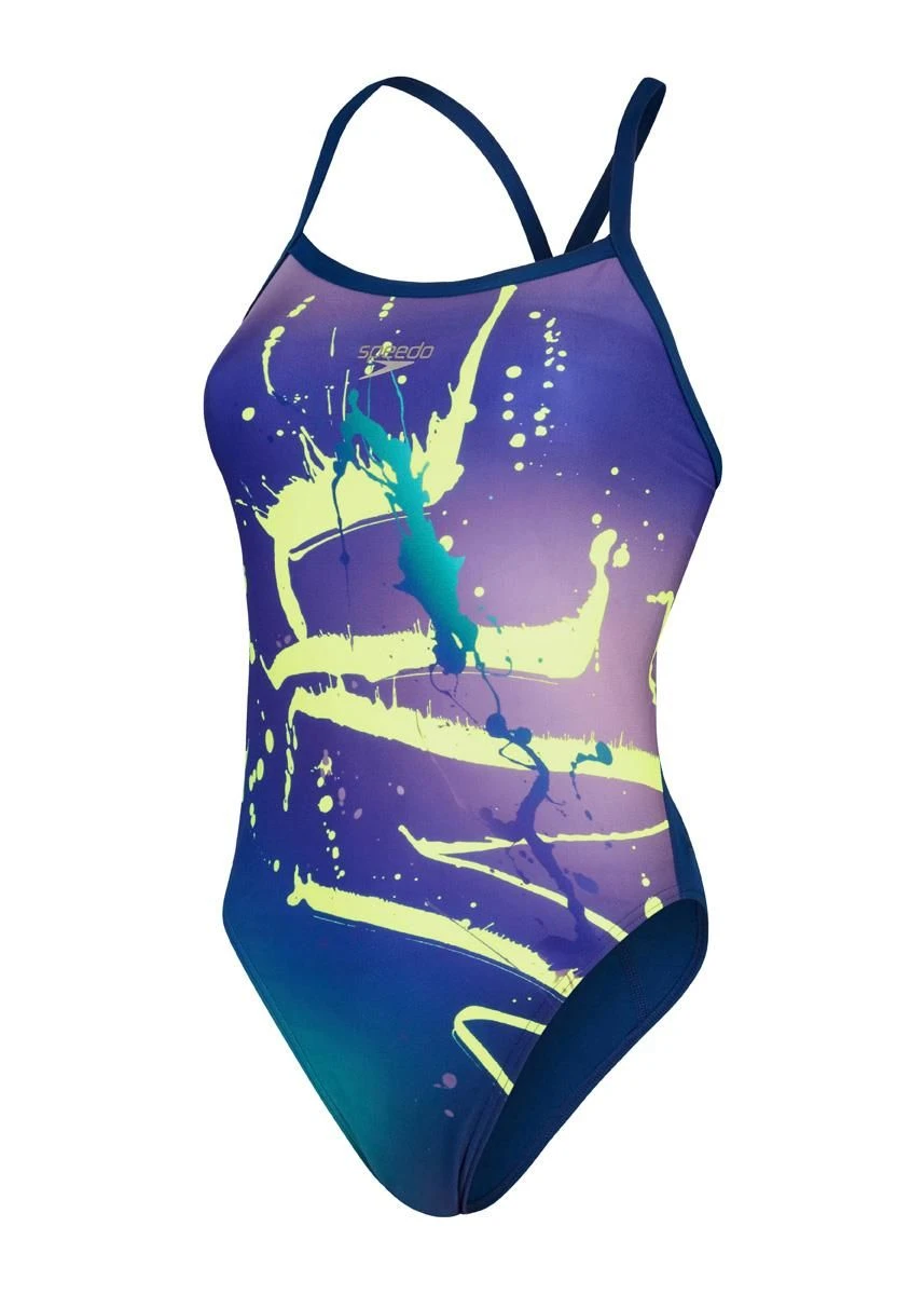 Speedo Placement Digital Turnback Swimsuit - Ammonite/ Miami Lilac/ Bright Zest/ Aquarium 6 Speedo Placement Digital Turnback Swimsuit - Ammonite/ Miami Lilac/ Bright Zest/ Aquarium - Image 4