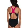 Speedo Girl's Digital Placement Splashback Swimsuit - Black/ Pink/ Pool/ Blue