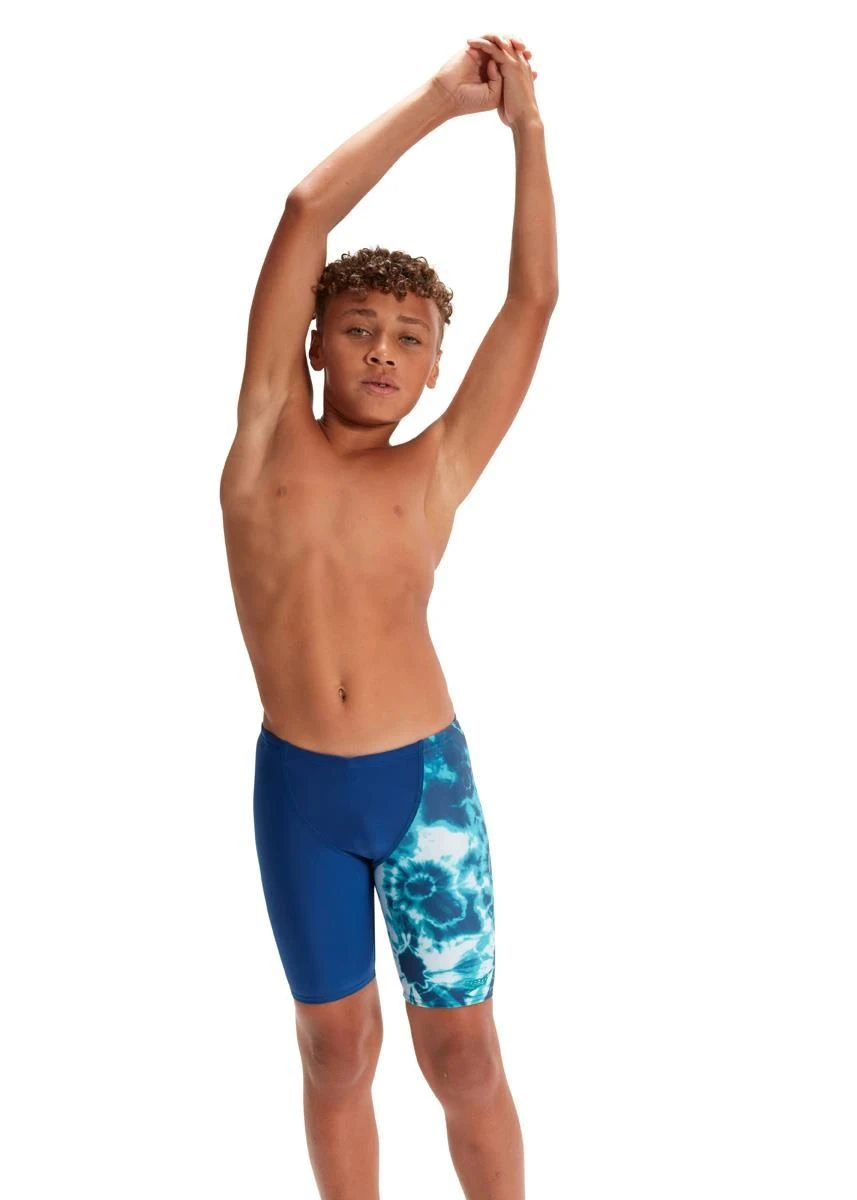 Speedo Boy's Digital Allover V-Cut Jammer - Ammonite Blue/ Blue Tack/ Aquarium 4 Speedo Boy's Digital Allover V-Cut Jammer - Ammonite Blue/ Blue Tack/ Aquarium - Image 2