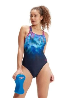 SPEEDO DIGITAL PRINTED MEDALIST SWIMSUIT - TRUE NAVY / TRUE COBALT / ELECTRIC PINK / HYPERSONIC BLUE