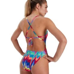 Speedo Rainbow Wave Allover Tie-Back Swimsuit - Multi -Speedo Store tumbnail f829d962 b591 4e35 bdd0 aab0e3a324b2