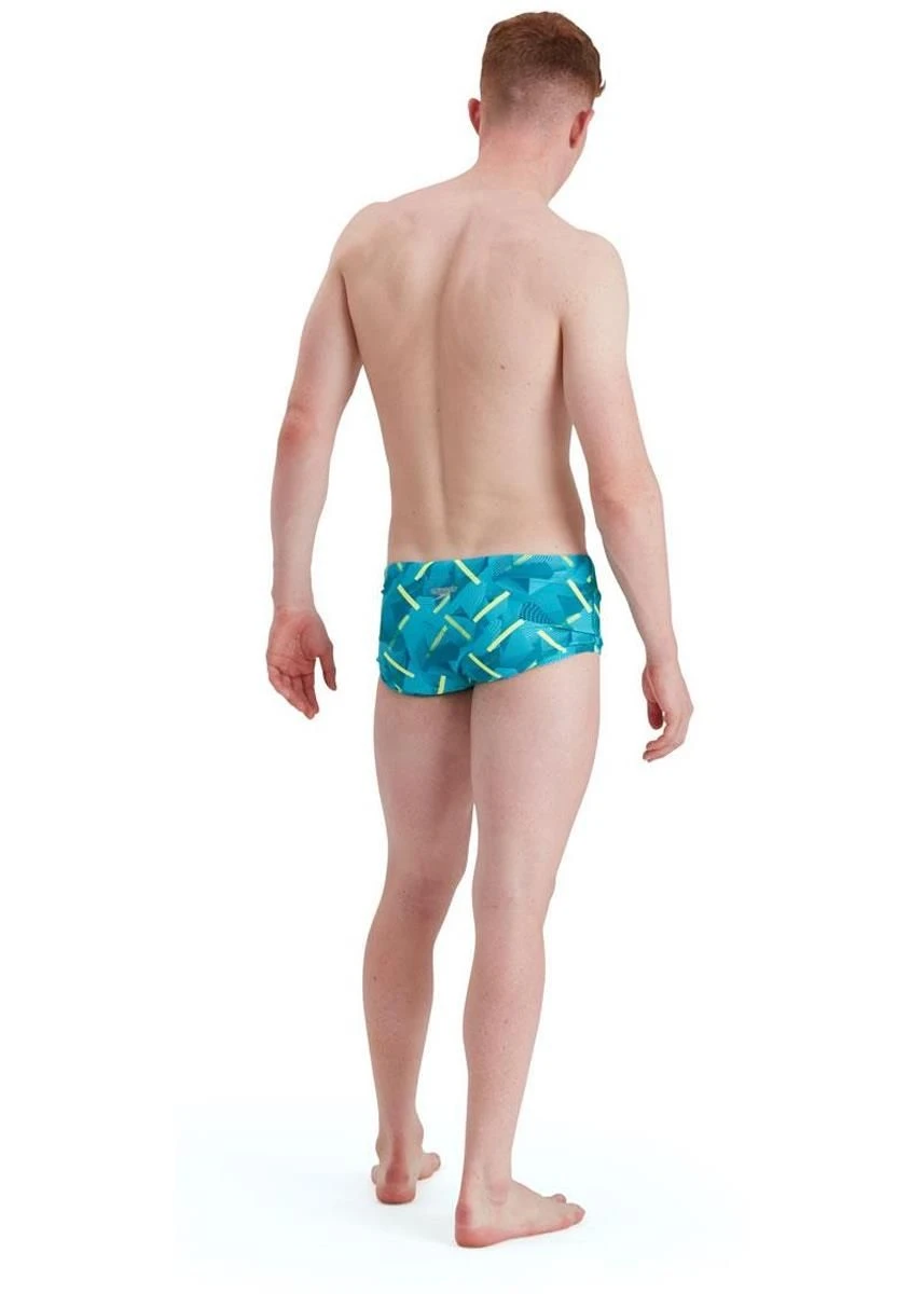 Speedo Geo Stripe 17CM Training Brief - Nordic Teal/ Adriatic/ Fluo Yellow 3 Speedo Geo Stripe 17CM Training Brief - Nordic Teal/ Adriatic/ Fluo Yellow