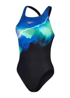 Speedo Placement Digital Leaderback Swimsuit - Black/ Chroma Blue/ Fake Green/ Aquasplash -Speedo Store tumbnail fb1742be d116 45ad b029 b8689a420dc7